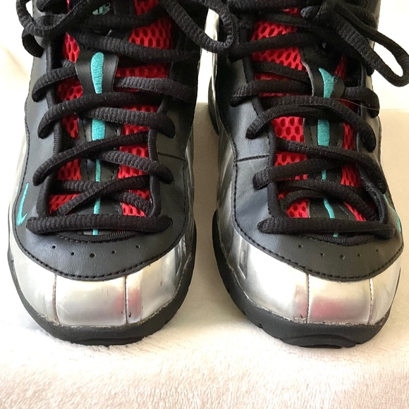 Nike Little Posite One PS Metallic Silver Dusty Cactus Kids Foamposite Sz 13C - Picture 7 of 14
